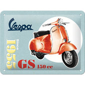 Plaque en métal Vespa logo Dimension: 15x20cm