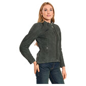 CAFE RACER CR-4 LEREN JAS, GRIJS