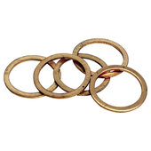 Copper ring set for oil drain plugs, set of 5