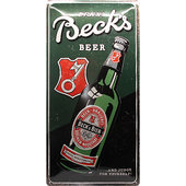 Rétro Plaque en métal Beck's - Beer Bott Dimension: 25x50cm