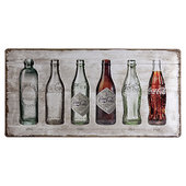 Targa met. retro Coca-Cola Bottle Timeline Dimensioni: 50 x 25 cm