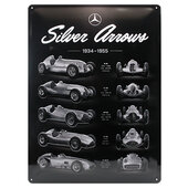 Retro Metal Sign Mercedes-Benz Silver Arrows Chart Size: 30x40cm