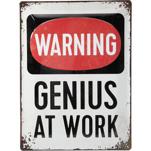Plaque en métal "Genius at Work"