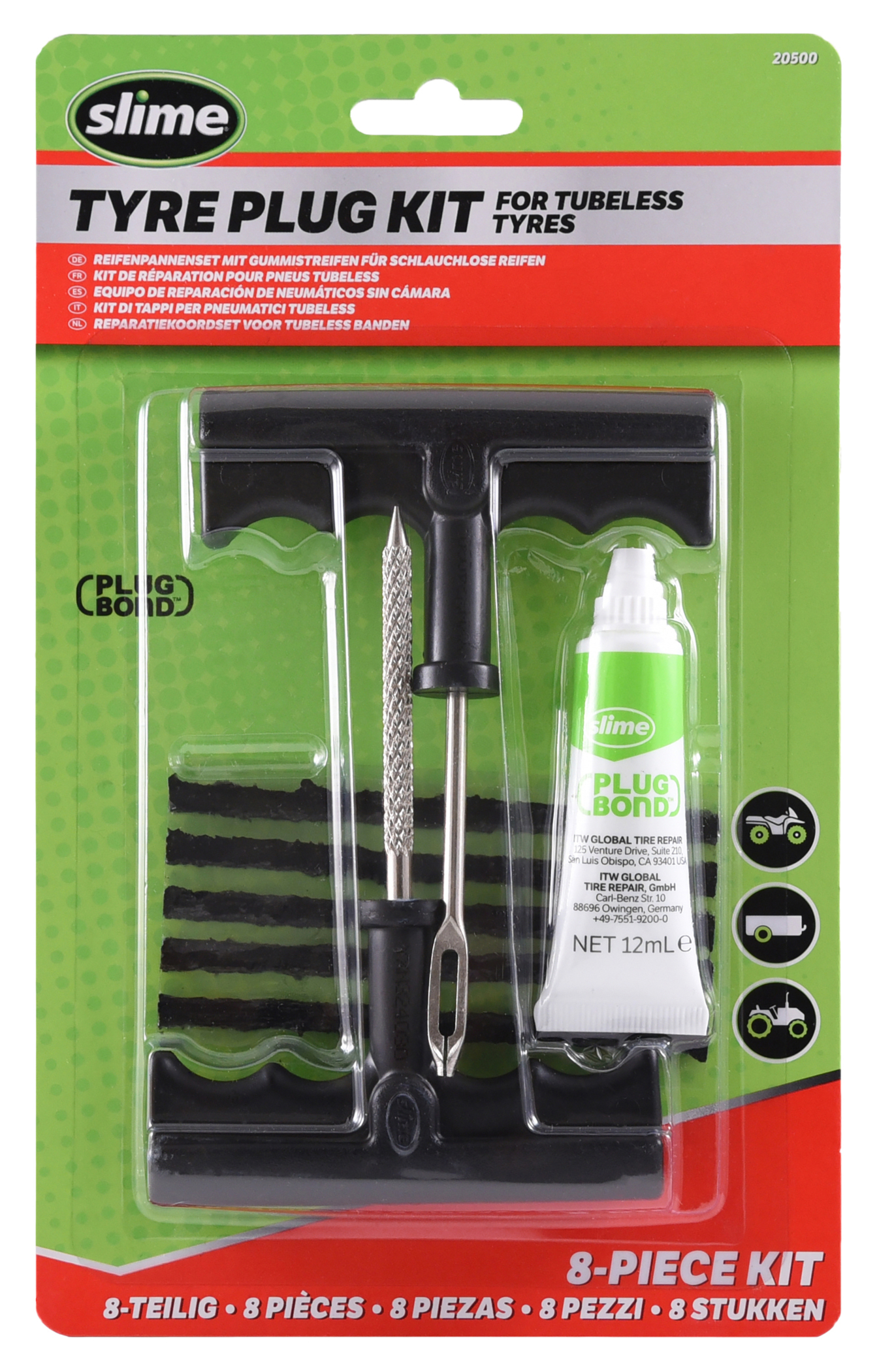 30 Pieces Natural Rubber Tire Repair Wick Car 6mm*10cm Motorcycle Kit 2 Installation Tools Tubeless Repair Kit