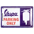 Vespa Parking Only Blechschild