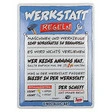 Motomania Blechschild Werkstattregeln