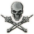 Lethal Threat Aufkleber mini MIDDLE FINGER SKULL