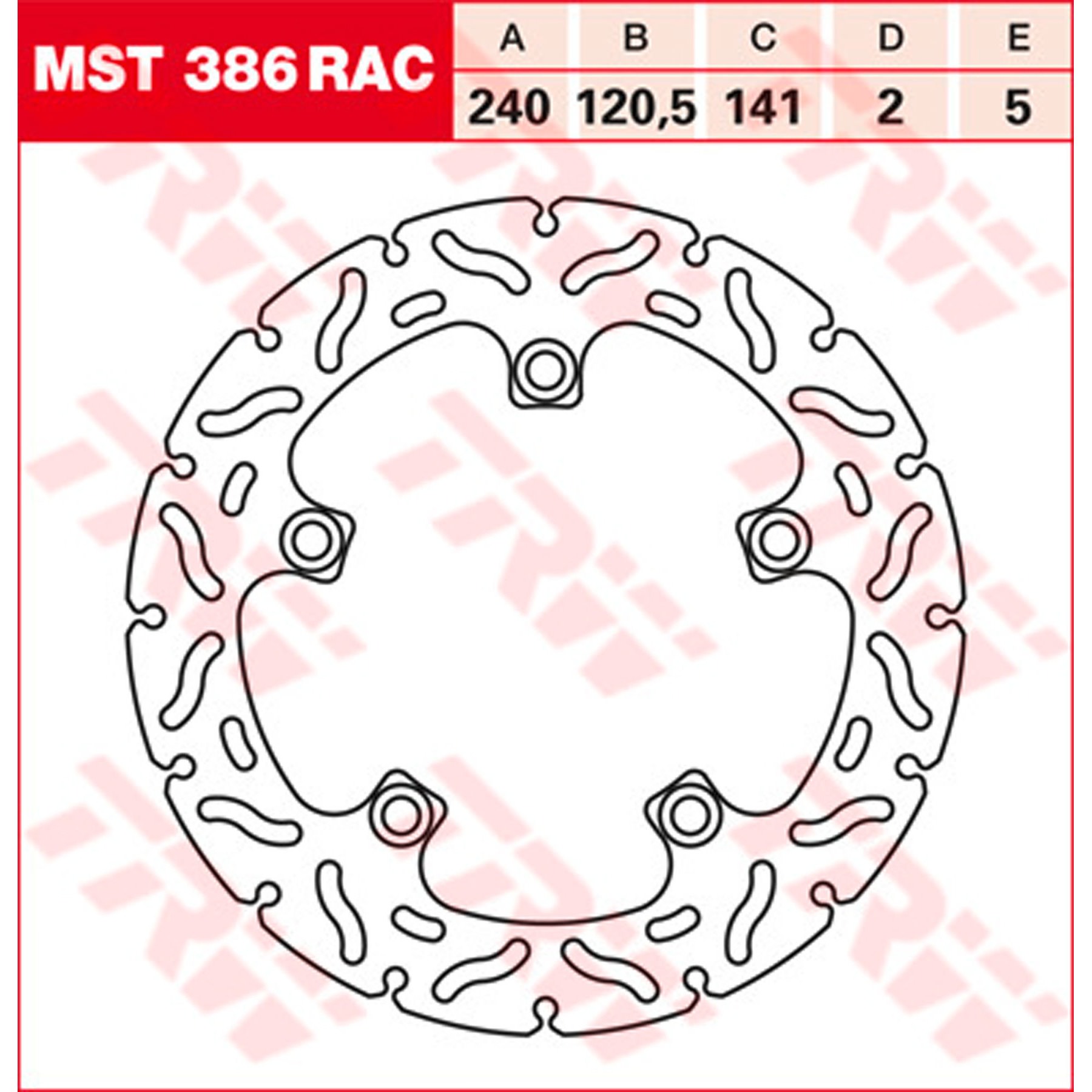 TRW Disque de frein arrière RAC DESIGN mst386rac avec ABE