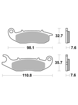 Organic brake pad, front