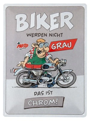 Targa metallica MOTOmania "Biker werden