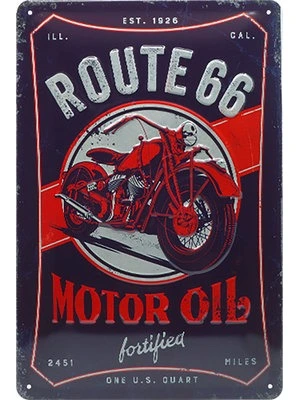 tin sign Route 66 *Motor oil*