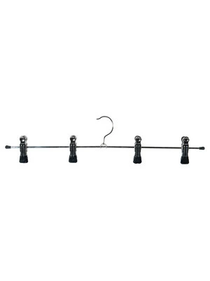 Metal clothes hanger with clips