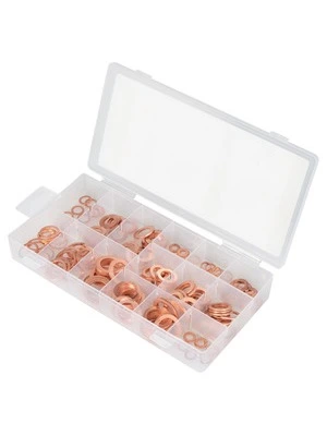 Set anelli tenuta rame, 150 pz., metr.