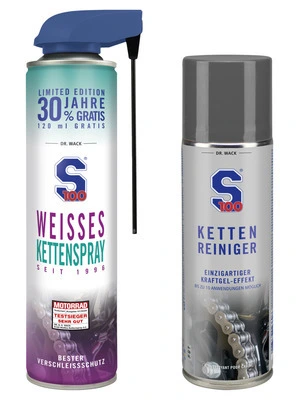 Biały spray i śr. do czyszcz. łańcuchów