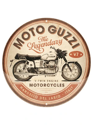 Cartello rotondo di latta, rilievo 3D