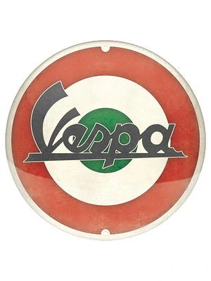 Round tin sign, 3D embossed