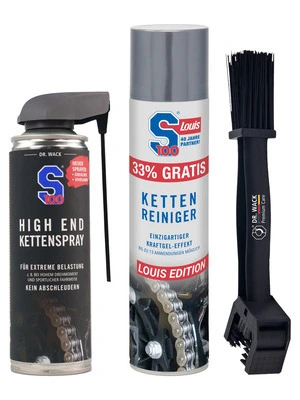 Set: chain brush, chain cleaner and