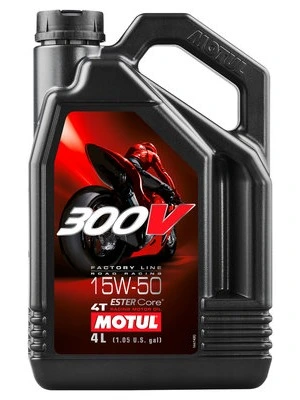 huile mot. 300V 4T SAE 15W-50, 4 Litres