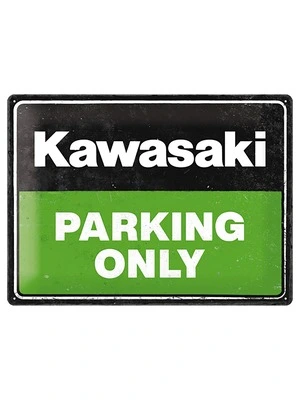 tin sign Kawasaki "parking only"