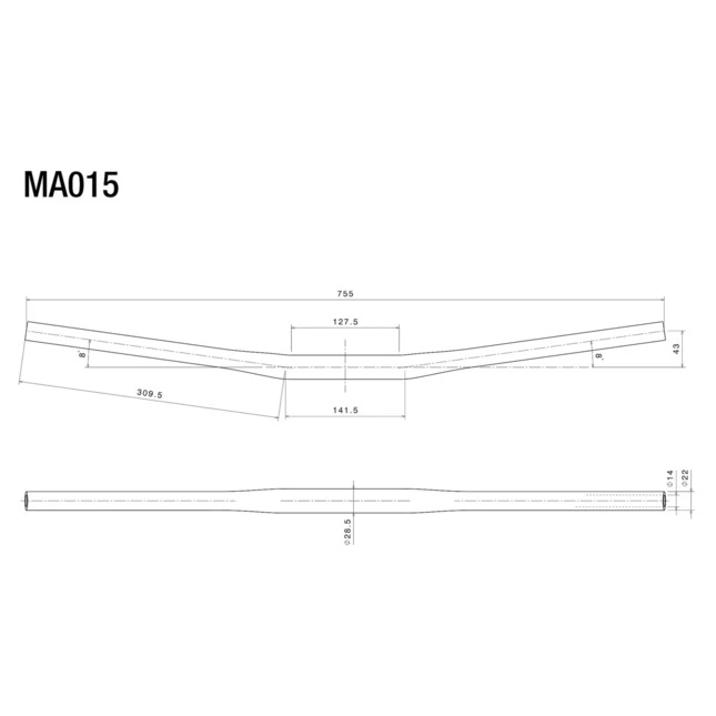 Rizoma Drag Bar Lenker, Alu