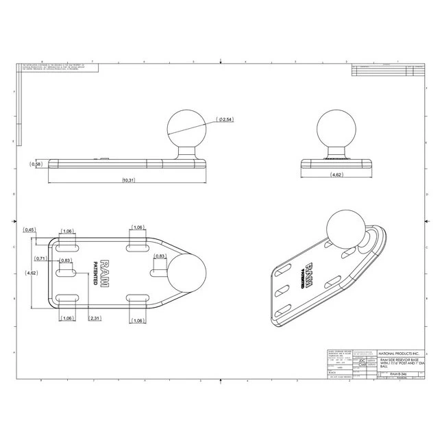 RAM Mounts s Motorrad Basisbefestigung