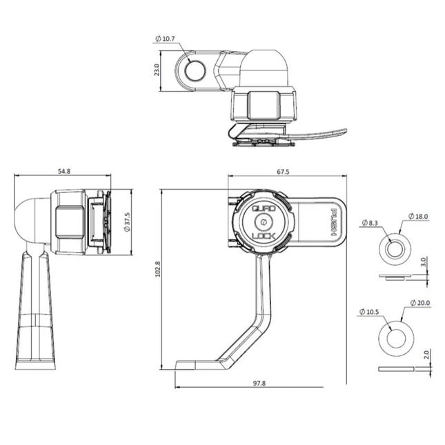 Quad Lock Moped-/Motorrad Spiegelgewindenhalterung