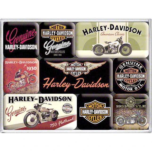 Harley-Davidson Magnet-Set, 9-Teilig