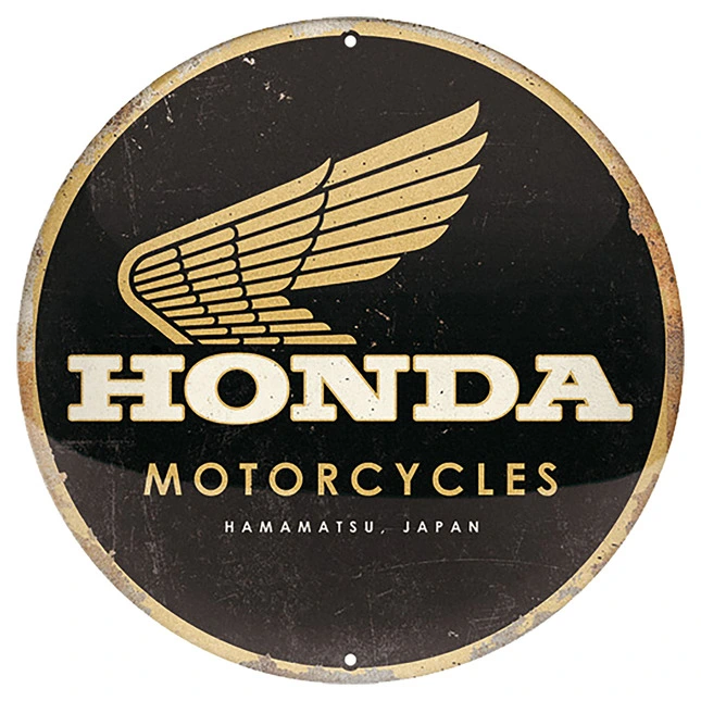 Honda Blechschild Rund, 3D-Geprägt