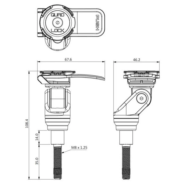 Quad Lock Motorrad Klemmbockhalterung PRO