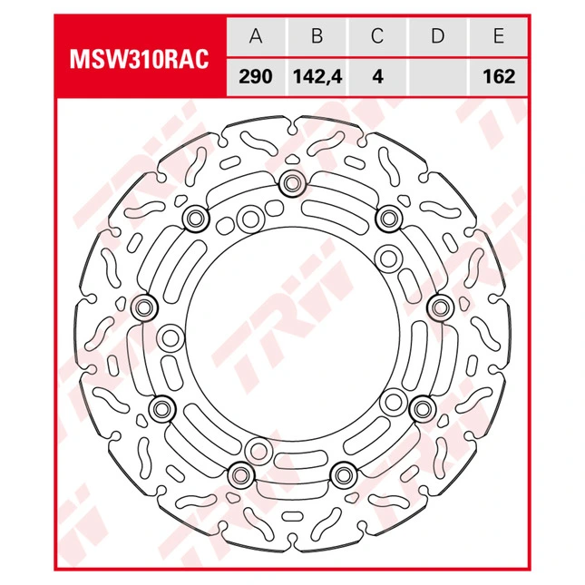 TRW Bremsscheiben Racing, Vorne, mit ABE