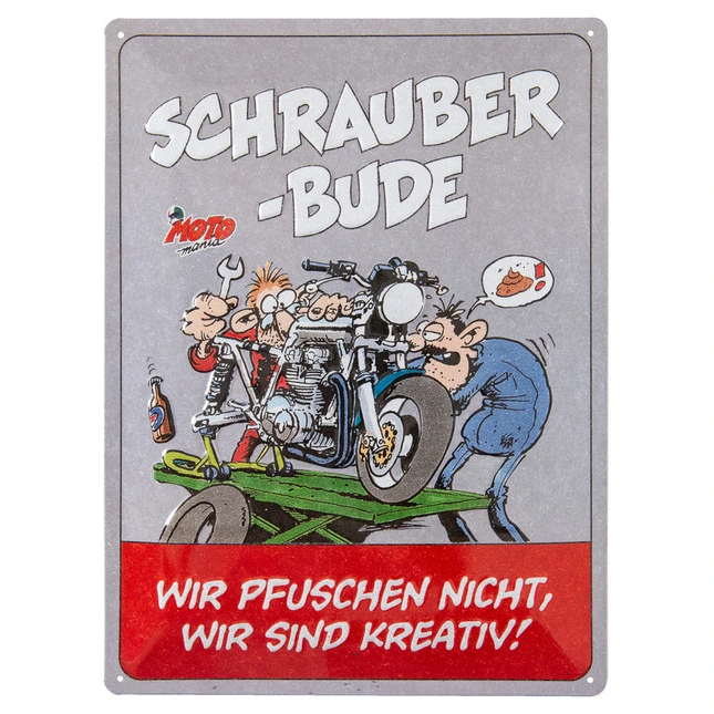 Motomania Blechschild "Schrauberbude"