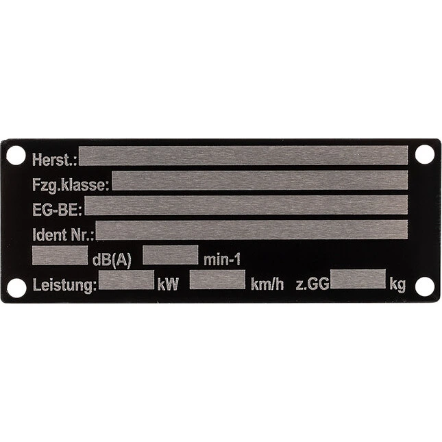 JMP Metall Typenschild zum Nieten, blanko