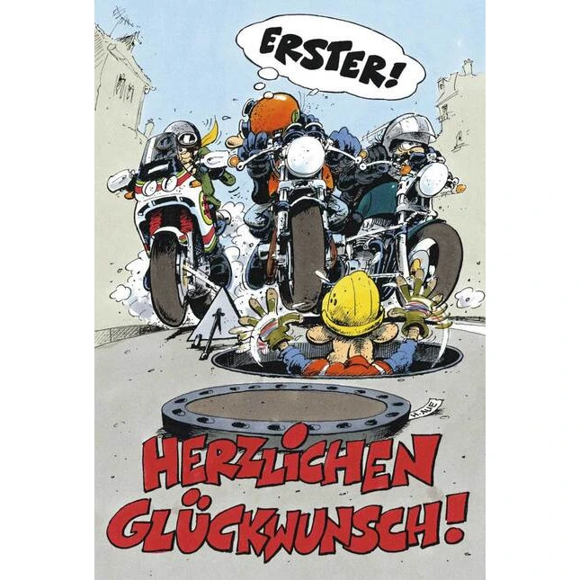 Motomania Glückwunsch-Karte "Erster"