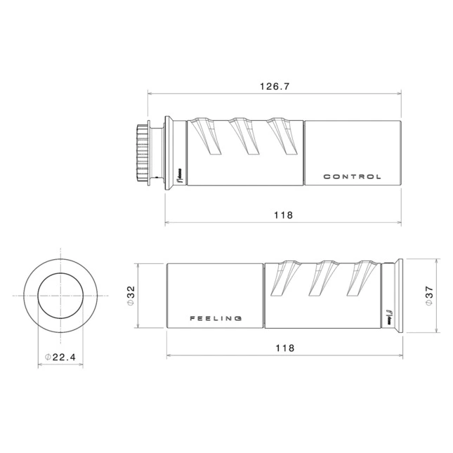 Rizoma Lenkergriffe Icon, Ø22 mm, Paar, schwarz