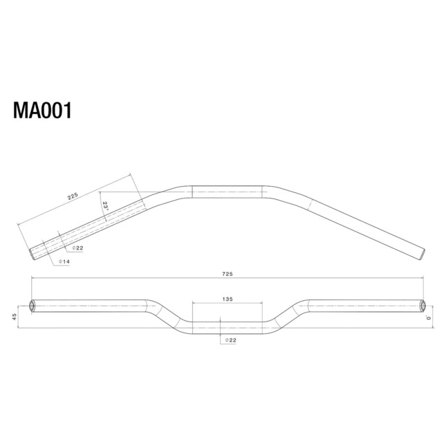 Rizoma Superbike Lenker 22mm, Alu