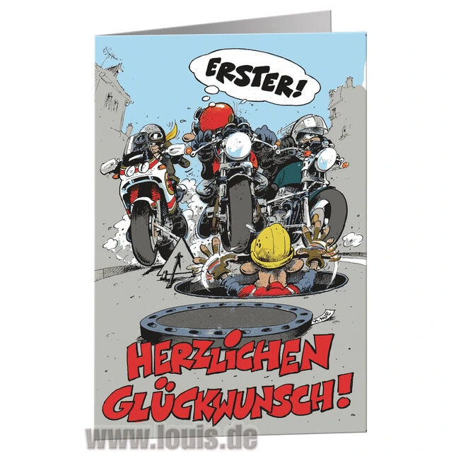 Motomania Glückwunsch-Karte "Erster"