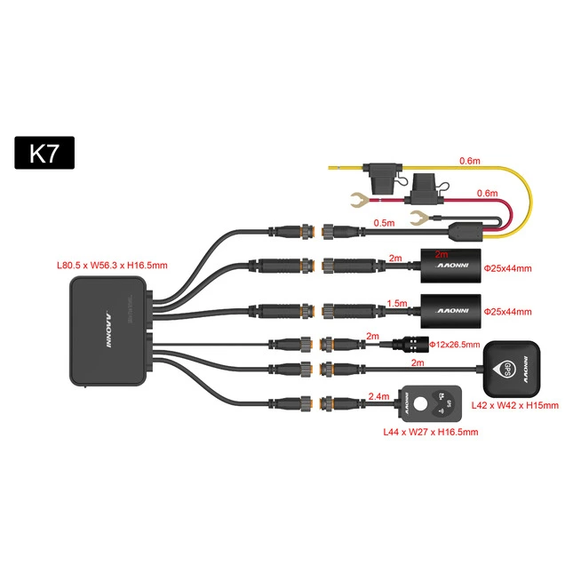 INNOVV K7 Dashcam, Front- und Rückkamera
