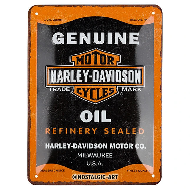 Harley-Davidson H-D Blechschild Genuine Oil
