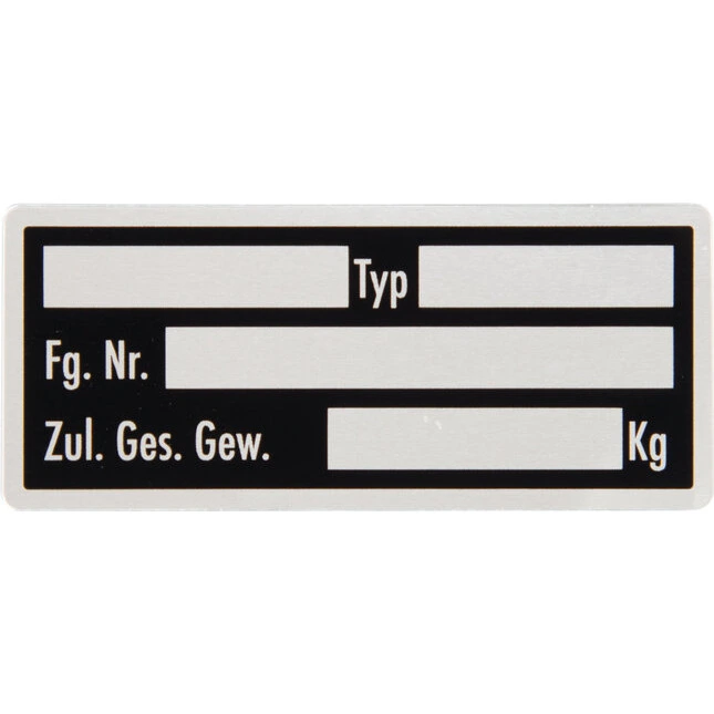 JMP Typenschild Plastik