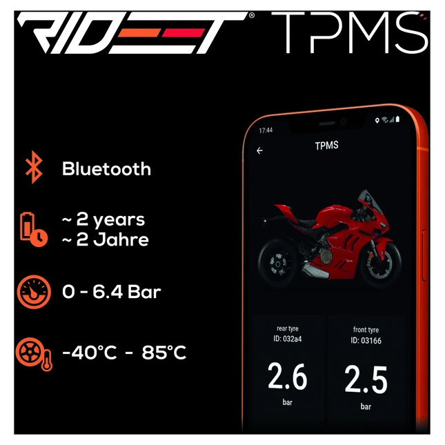 Rideet TPMS Reifendrucksensoren