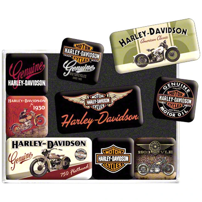 Harley-Davidson Magnet-Set, 9-Teilig