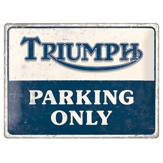 Triumph Blechschild Parking Only