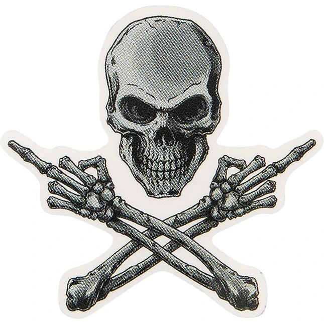 Lethal Threat Aufkleber mini MIDDLE FINGER SKULL
