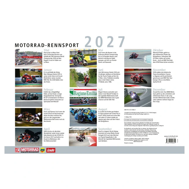 Motorbuch Verlag Motorrad Kalender 2027