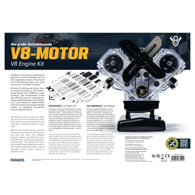 Franzis V8 Motor Technik-Bausatz