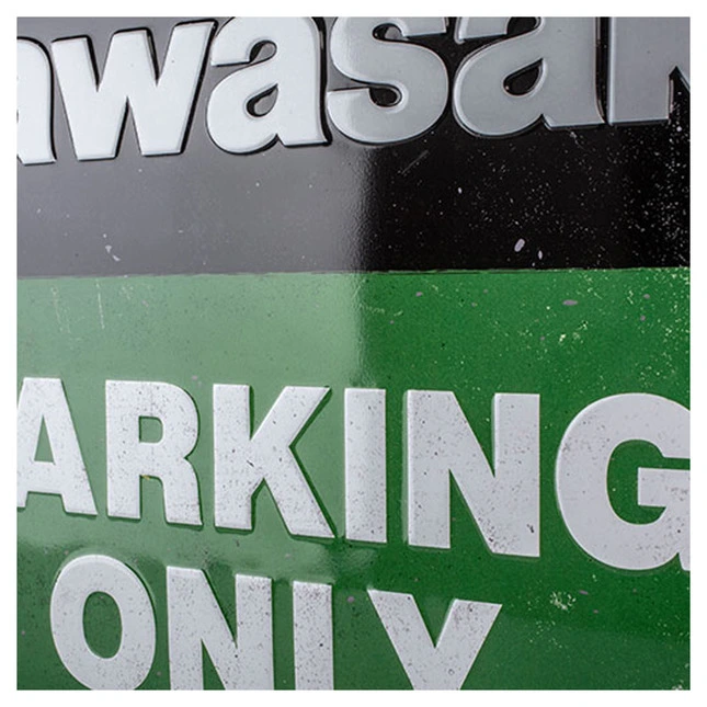 Kawasaki Blechschild Kawasaki "Parking Only"