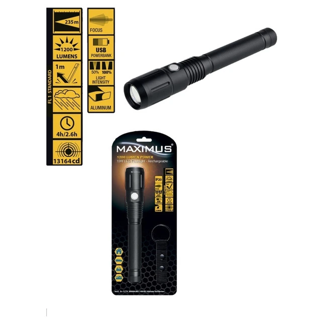 Maximus LED-Taschenlampe, 1200 Lumen