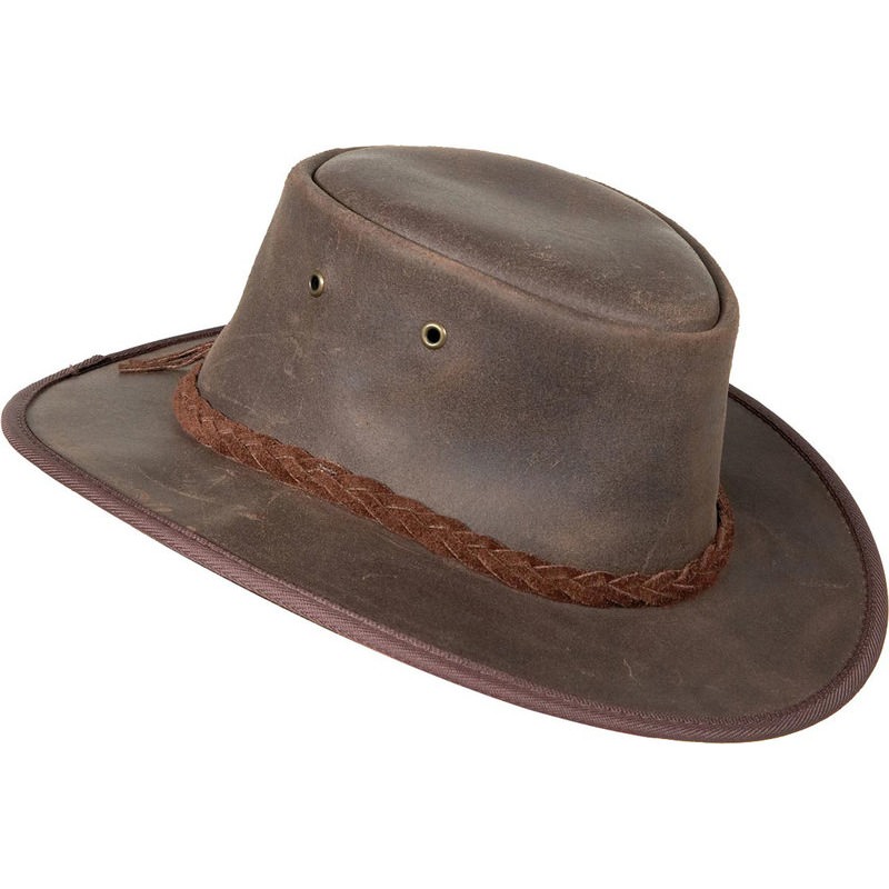 Barmah Foldaway Oiled Cooler Cowhide Leather Hat