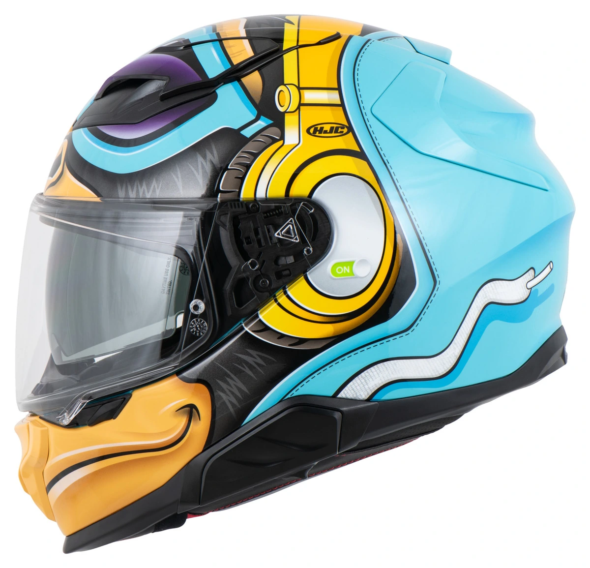 HJC F71 Monkey DJ MC23 Casque Intégral Mat Blanc Noir Bleu Doré