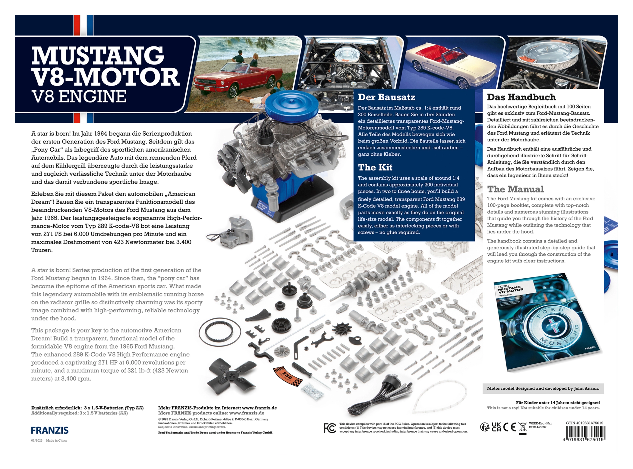 Franzis FRANZIS FORD MUSTANG V8 ENGINE 4019631675019